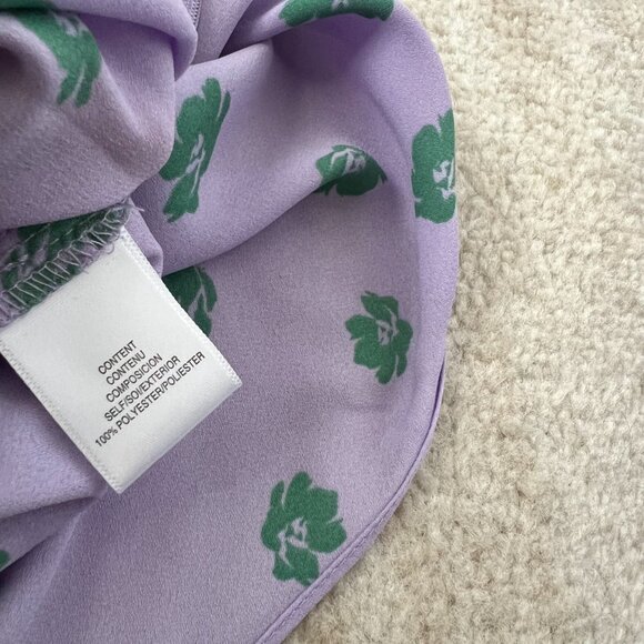 NWT Wayf Floral Faux Wrap Pleated Blouse Top XS - Picture 9 of 10